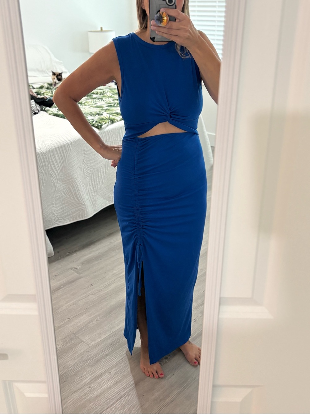 SHEIN Royal Blue Sleeveless Twist-Front Maxi Dress